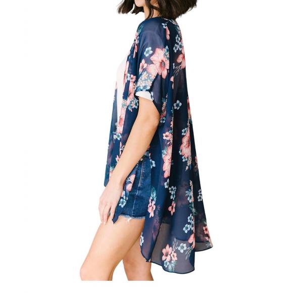 NEW AND THE WHY wildflower kimono in blue - Picture 2 of 3